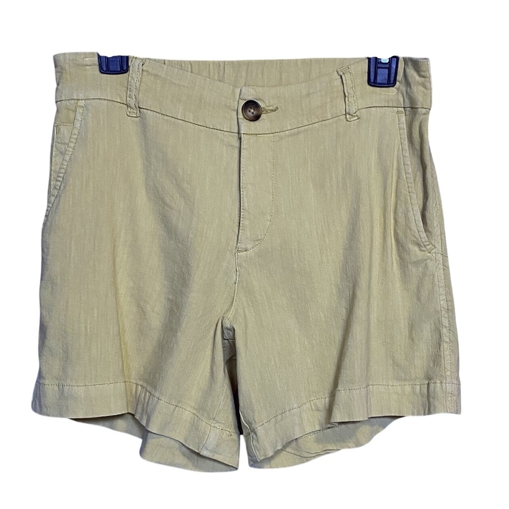 Kut from the Kloth Linen Blend Shorts Gold Ochre Mustard Yellow Women's size 4
